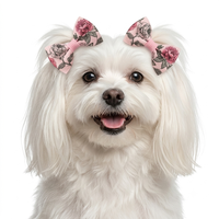 Barrettes colorées imprimées pour chien, pinces à cheveux en tissu doux pour animaux de compagnie, petites barrettes pour chiots et chats, accessoires pour photos de fête d'anniversaire