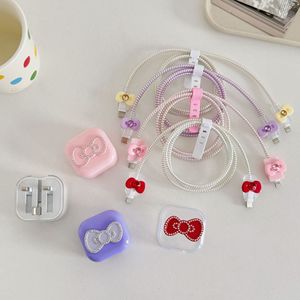 Nueva Funda Protectora para Cable de Carga con Diseño de Lazo de Dibujos Animados en Rosa, Negro, Morado y Verde, a Precio Económico - Product Image 2