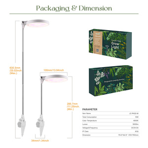 J & C-macetero mate de 7,5 w, anillo de luz led para cultivo de plantas de interior, espectro completo - Product Image 6