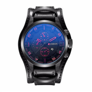 CURREN 8225 <span class=keywords><strong>2022</strong></span> Nouvelle montre de sport de marque haut de gamme pour hommes, livraison directe, montre de sport avec date, montre à quartz avec bracelet en cuir, cadeau pour homme - Product Image 2