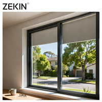 Puertas corredizas de vidrio de doble acristalamiento ZEKIN para hoteles Diseño de marco de plástico Ventana corredera de aluminio moderna