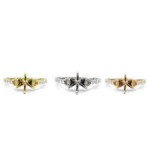 Bagues de fiançailles semi-montées en or blanc 18 carats de haute qualité avec diamants naturels pour femmes, classiques et uniques, pour mariages et fêtes, vente en gros Chine - Product Image 4