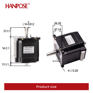 Motor Paso a Paso <span class=keywords><strong>HANPOSE</strong></span> 2.8A 126N.CM <span class=keywords><strong>23HS5628</strong></span>-SZ, Eje de 8mm, 57, 24V para Accesorios de Impresora 3D, Motor Paso a Paso de Doble Eje Nema 23 - Product Image 3