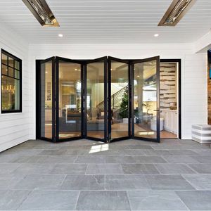 Puertas Plegables de Aluminio con Marco Delgado, Estándar Australiano, Modernas, Ignífugas, Insonorizadas, con <span class=keywords><strong>Doble</strong></span> Vidrio y Persianas Integradas para Patio - Product Image 4