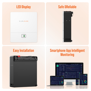 Batteries Lithium-Ion Lifepo4 Murales Sunark 48v 51.2v 200ah 5kwh 10kwh 15kwh 16kwh pour Stockage d'Énergie Solaire Domestique - Product Image 2