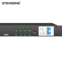 GTSVSOMA DR408S Séquenceur d'alimentation 10 canaux 1U en métal à montage en rack 8000W avec affichage LCD rétroéclairé de la tension AC 100-240V pour