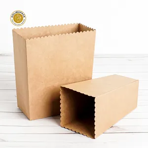 OOLIMAPACK Eco Friendly Kraft Popcorn Boxes Custom Printed Paper Popcorn Box