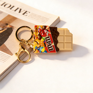 PVC Chocolate Bar Shaped <strong>Keychain</strong> Candy Design Pendant for Bag Backpack Car Key Cute Food Style Decorative Gift for Friends - Product Image 5