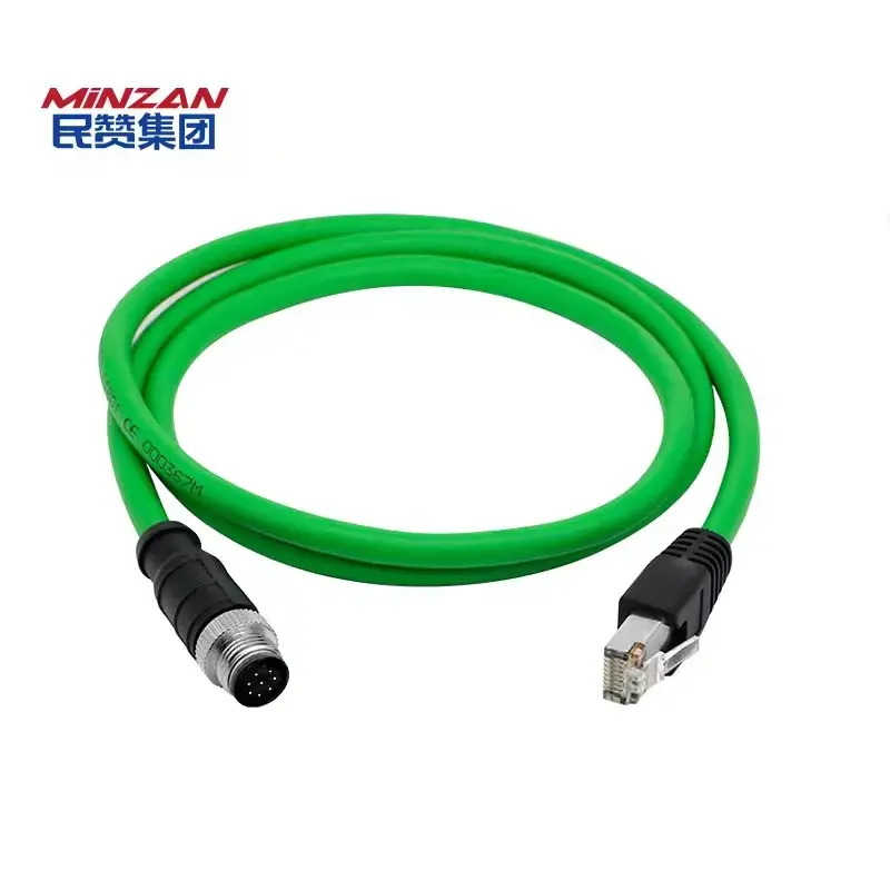 Rj45 To M12 X A Coded M12 X Coded Industrial Ethernet Cable Industrial Drag Chain Ethernet Cable