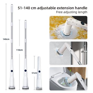 Electric Spin Scrubber Cleaning Brush with Telescopic <b>Handle</b> 6 Replaceable Heads for Household Floor Bathroom Use - Product Image 4