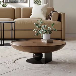 Mesa <span class=keywords><strong>de</strong></span> <span class=keywords><strong>Centro</strong></span> Moderna y Personalizable para Sala <span class=keywords><strong>de</strong></span> Estar, <span class=keywords><strong>de</strong></span> Madera, Hierro y Vidrio, Modelo BDZT25 - Product Image 4