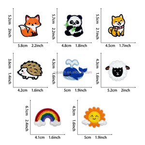 Ensemble de patchs brodés en chenille d'animaux mignons, à repasser ou à coudre, pour enfants, dessin animé, broderie de serviette - Product Image 2