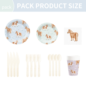 Juego de Vajilla con Temática de Animales de Granja DAMAI, Juego de Platos de Papel, Vasos de Papel, Servilletas Desechables para Fiestas de Cumpleaños y Fiestas Infantiles - Product Image 6