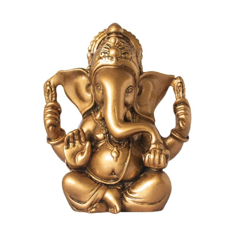 Patung Ganesh Polyresin Buatan Tangan, Ganesa Hindu Duduk Di Alas Lotus