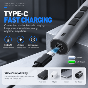 Kit de réparation de téléphone 57-en-1, jeu de <span class=keywords><strong>tournevis</strong></span> de précision, <span class=keywords><strong>tournevis</strong></span> électrique rechargeable, outils de levier, magnétiseur, étui de rangement USB-C - Product Image 5