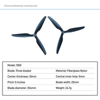 Mini drone FPV à 3 pales de 10 pouces, hélice 1050, hélice de remplacement pour avion RC, hélice d'avion ultralégère CW CCW