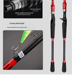 Newmajor เบ็ดตกปลาคาร์บอนปรับขนาดได้, คันเบ็ดตกปลาทะเลปรับได้ปานกลาง - Product Image 6