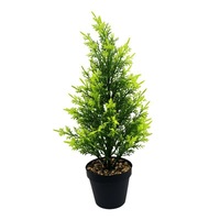 Künstlicher Kiefern-Zypressenbaum im Topf, Dekorativer Kunstgrün-Bonsai für Weihnachten, Wohnzimmer und Feiertagsdekoration