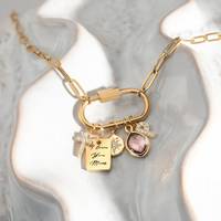 Collier en acier inoxydable couleur or 18 carats pendentif personnalisé en zircon cubique diamant plage vent étoile de mer tortue Zircon pendentif à faire soi-même