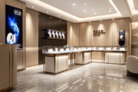 Vitrine à bijoux en verre sur mesure avec éclairage LED pour la décoration intérieure d'un magasin de bijoux