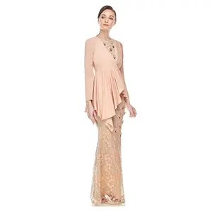 China Factory Direct Supply Modern Baju Kebaya Fashion Beads Islamic Women Baju Kurung Plus Size Blouse With Skirt Online
