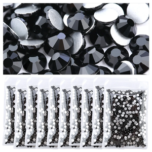 En gros paillettes en vrac Non-Hot Fix <span class=keywords><strong>et</strong></span> Hotfix SS3-SS30 cristal noir Flatback verre <span class=keywords><strong>strass</strong></span> pour ongles mariage <span class=keywords><strong>strass</strong></span> autocollant - Product Image 2