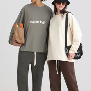 T-shirt personnalisé avec logo brodé de luxe pour homme, coupe ample en polyester, épaules tombantes, streetwear, oversize, décontracté - Product Image 1