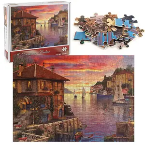 Drop Shipping Machine à puzzle 1000 pièces Jeux de puzzle personnalisés avec boîte de couleur