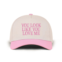 Gorra de Béisbol de Cinco Paneles en Dos Tonos, Bordada con "You Look Like You Love Me", Varias Opciones de Bordado Personalizado Disponibles