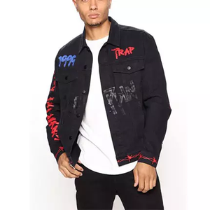 Veste en jean à Design solide, manteaux noirs de sport - Product Image 2