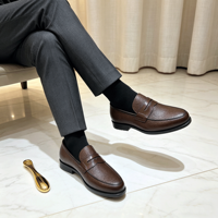 Chaussures en cuir respirantes pour hommes, mocassins, chaussures habillées en cuir, chaussures de gentleman