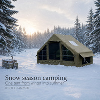 Grande tente de camping familiale quatre saisons, protégée contre les UV, imperméable, en tissu Oxford TC, gonflable, ouverture automatique rapide