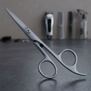 Ensemble de ciseaux de coiffure professionnels économiques et abordables, lame en acier au carbone à revêtement arc-en-ciel, manche en acier inoxydable, longs - Product Image 2