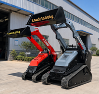 Mini-chargeuse compacte sur chenilles V2000, capacité de charge de 1500 kg, moteur diesel Kubota, norme EPA Euro 5, avec accessoires