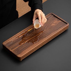 Oogishido Black Walnut Wood <b>Tea</b> <b>Tray</b> Rectangular Solid Wood Drainage Kung Fu <b>Tea</b> Set - Product Image 3