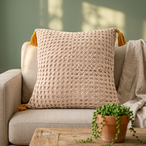 Handmade Crochet Pillow Cover Boho Decorative Cushion Case Cotton <b>Knitted</b> <b>Throw</b> Pillow Cover for Sofa Bed Living Room Home Decor - Product Image 2