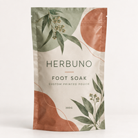 Sac d'emballage personnalisé imprimé pour bain de pieds aux herbes avec barrière anti-humidité à trois soudures latérales et emballage à marque privée
