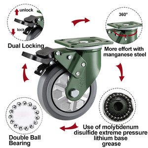 YTOP <span class=keywords><strong>6</strong></span>-Zoll-Industriegummiwagenräder für Werkbank-Projekt-Lenk rollen Hochleistungs-Lenkräder - Product Image 3