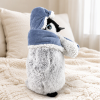 Peluche pingouin avec capuche et écharpe, peluche moelleuse, cadeau pour enfants