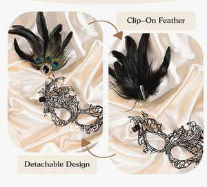 Karnaval Maskeli Balo Demir Levha Tüy Yarım Yüzlü Yapay Elmas Maskeli Balo Maskesi Oymalı Dayanıklı Yetişkin Kostüm Partisi Siyah - Product Image 2