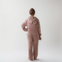 Short de détente en fil thermique à plumes pour femme, respirant, taille élastique, couleur unie, approvisionnement ODM pour toutes les saisons