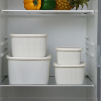 Boîtes de conservation alimentaire rectangulaires en plastique avec couvercles pour fruits, légumes et organisation du réfrigérateur