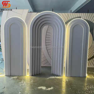 Arco Combinado Minimalista de 3 Piezas, Fondo de PVC, Acrílico Multicapa, para Bodas y Banquetes - Product Image 5