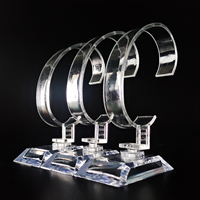 Support de présentation de montre individuel en acrylique transparent haut de gamme, type C-ring, pour vente au détail