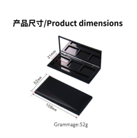 Emballage de fard à paupières vide à 3 cavités personnalisé boîte de maquillage Palettes de fards à paupières de marque privée avec 3 couleurs de casserole
