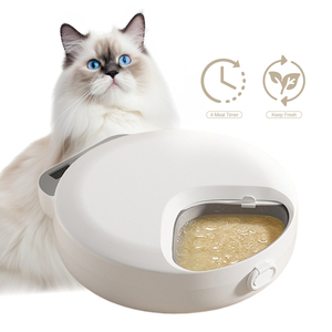 Distributeur automatique de nourriture pour chats et chiens, programmable sur 4 repas, avec compartiment isotherme, pour aliments secs et humides, bol amovible et lavable - Product Image 1