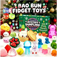 Mainan Natal OEM TPR/PU Blind Box Plastik, Mainan Remas Hiasan Gantungan Santa, Set Mainan Squishy Blok Bangunan