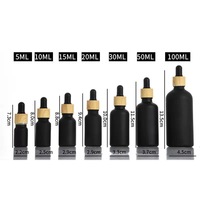 Vente en gros de flacons compte-gouttes noirs pour peinture de 5 ml, 10 ml, 15 ml, 20 ml, 30 ml, 50 ml, 100 ml avec bouchon pipette en bois