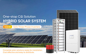 Système solaire hybride complet 50 kW 60 kW 80 kW 100 kW 220 V 380 V pour système d'énergie solaire domestique et industriel Batterie HY-50-200 kW Th - Product Image 1