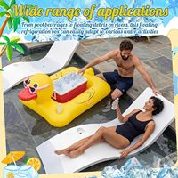 Porte-gobelets gonflable en forme de canard pour boissons, radeau flottant en plastique, support durable et pliable pour collations et boissons pour piscine, lac, rivière